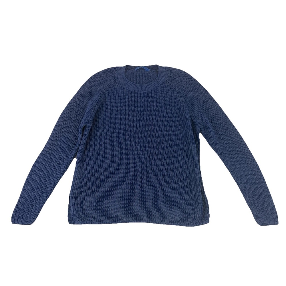 J. McLaughlin Long Sleeve Linen Blend Pullover Sweater Womens Large Blue Coastal